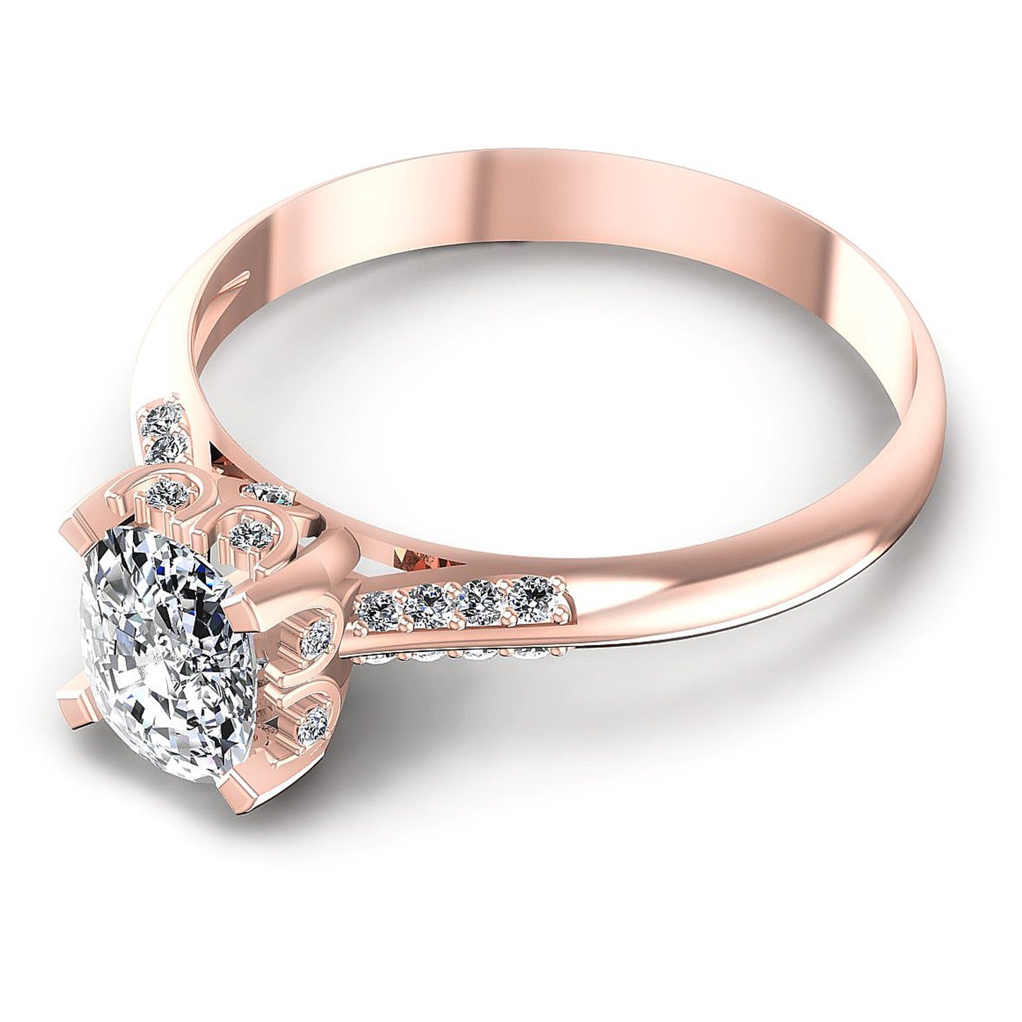 0.50CT Cushion And Round  Cut Diamonds Engagement Rings