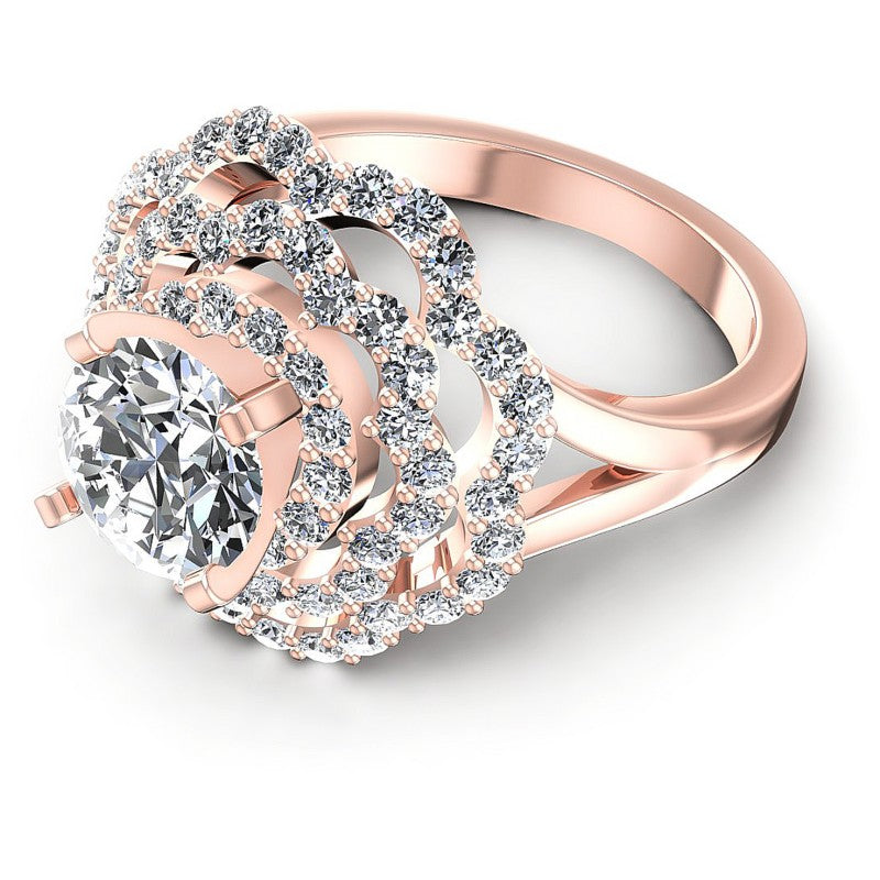 Round Diamonds 1.25CT Engagement Ring in 18KT Rose Gold