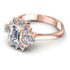 Round and Emerald and Pear Diamonds 0.95CT Halo Ring in 18KT Rose Gold