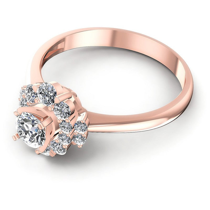 Round Diamonds 0.85CT Halo Ring in 18KT Rose Gold