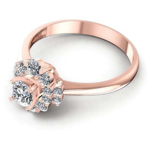Round Diamonds 0.85CT Halo Ring in 18KT Rose Gold