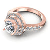 Round Diamonds 1.05CT Halo Ring in 18KT Rose Gold