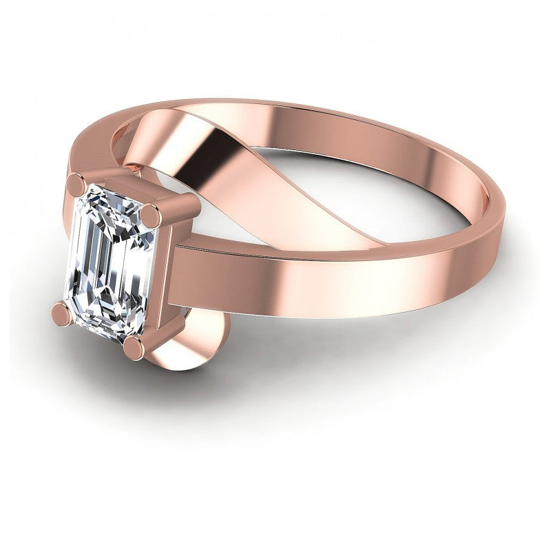 Emerald Diamonds 0.35CT Solitaire Ring in 18KT Rose Gold