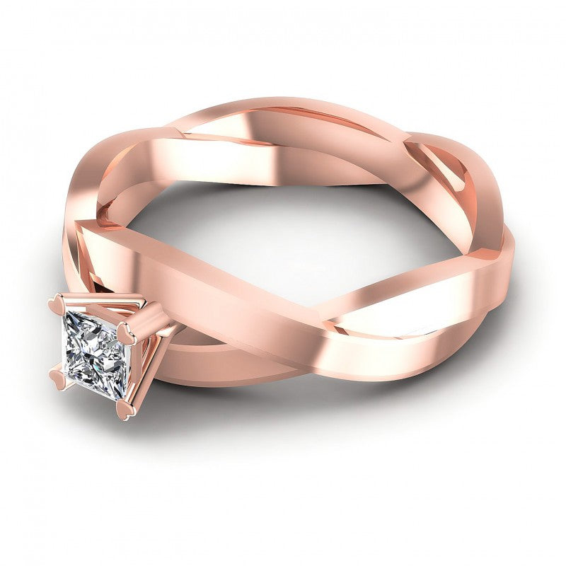 Princess Diamonds 0.35CT Solitaire Ring in 18KT Rose Gold