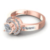 Princess and Round Diamonds 1.05CT Halo Ring in 18KT Rose Gold