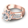 Princess and Round Diamonds 1.95CT Halo Ring in 18KT Rose Gold