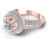 Round Diamonds 1.50CT Halo Ring in 18KT Rose Gold