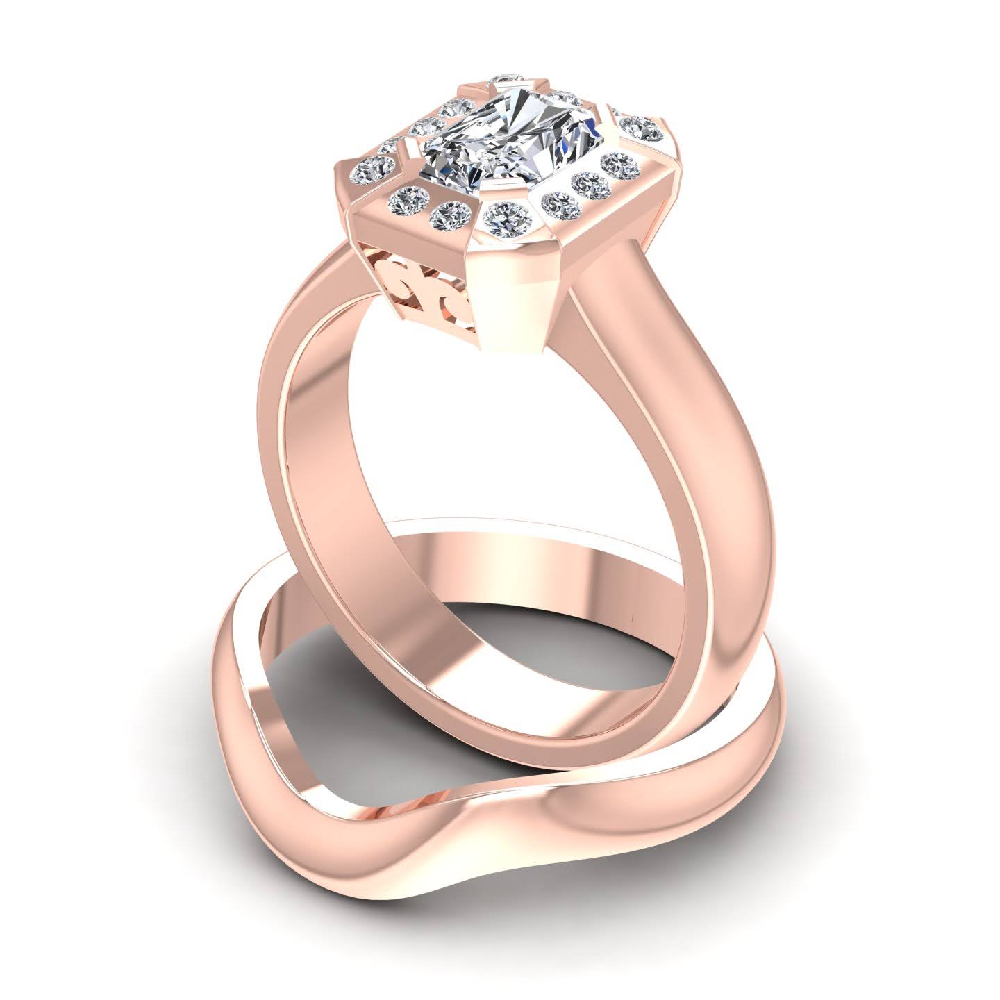 Bridal Sets 0.51-1.66CT Round & Radiant Cut Diamonds
