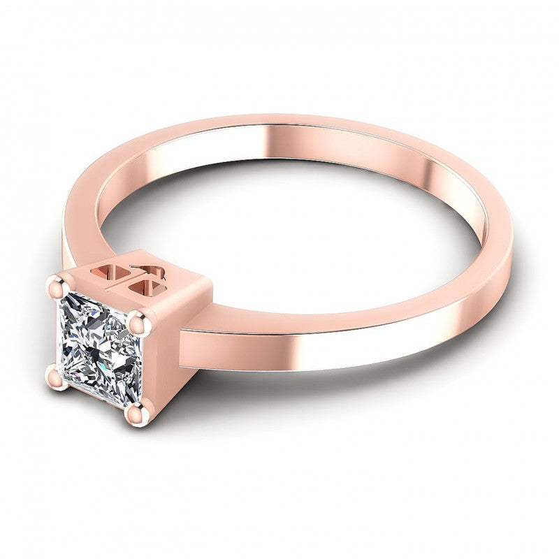 Princess Diamonds 0.35CT Solitaire Ring in 18KT Rose Gold