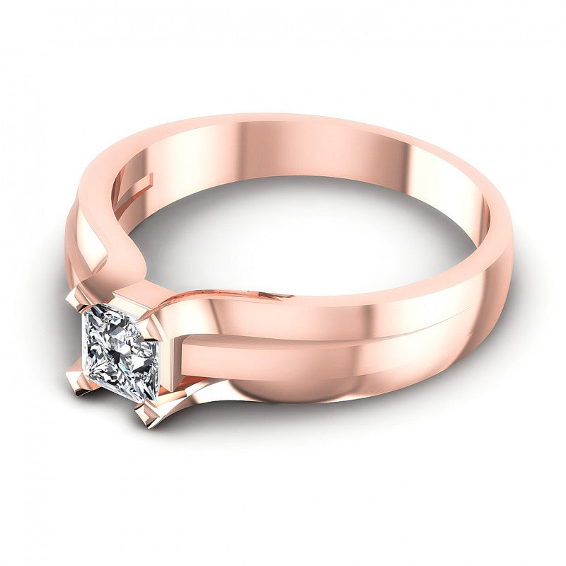 Princess Diamonds 0.35CT Solitaire Ring in 18KT Rose Gold