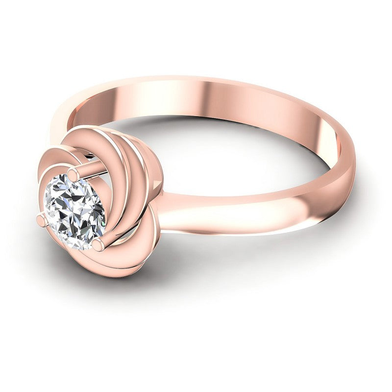 Round Diamonds 0.35CT Solitaire Ring in 18KT Rose Gold