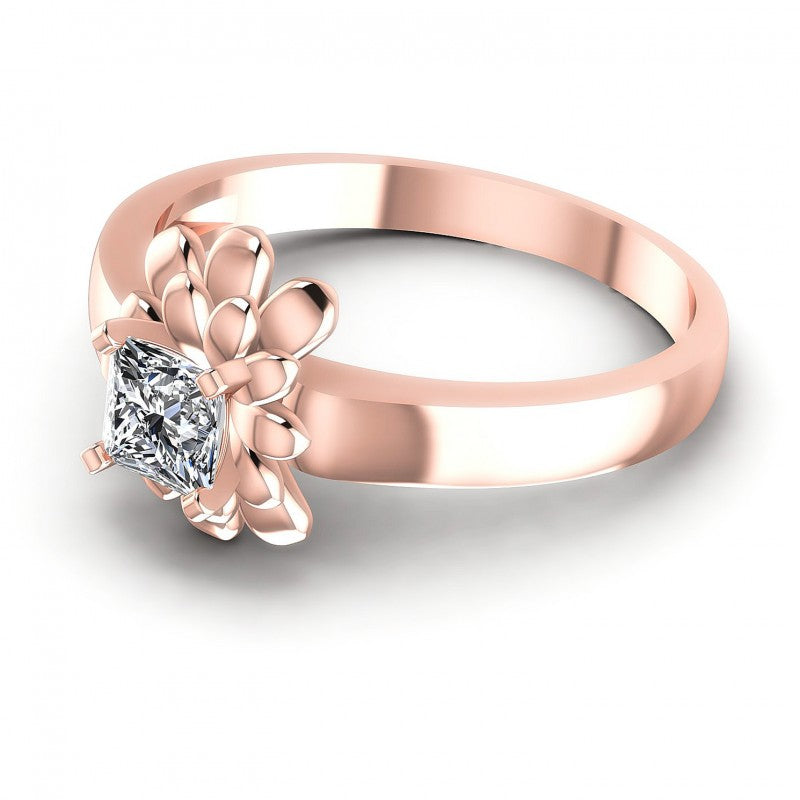 Princess Diamonds 0.35CT Solitaire Ring in 18KT Rose Gold
