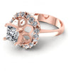 Princess and Round Diamonds 0.85CT Engagement Ring in 18KT Rose Gold
