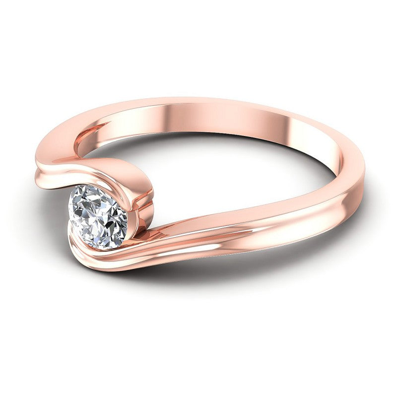 Round Diamonds 0.35CT Solitaire Ring in 18KT Rose Gold