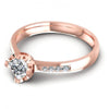 Princess and Round Diamonds 1.85CT Engagement Ring in 18KT Rose Gold