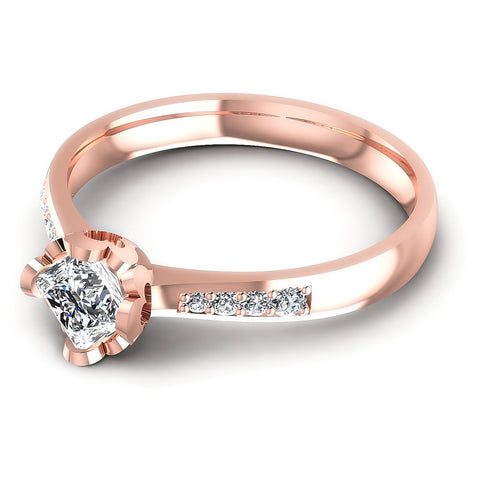1.85CT Princess And Round  Cut Diamonds Engagement Rings