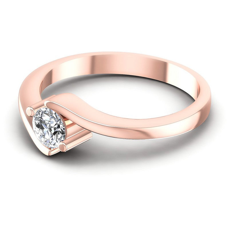 Round Diamonds 0.35CT Solitaire Ring in 18KT Rose Gold