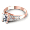 Round and Emerald Diamonds 0.65CT Engagement Ring in 18KT Rose Gold