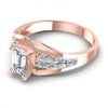 Round and Emerald Diamonds 0.70CT Engagement Ring in 18KT Rose Gold