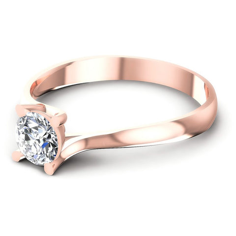 Round Diamonds 0.35CT Solitaire Ring in 18KT Rose Gold