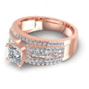 Princess and Round Diamonds 1.60CT Engagement Ring in 18KT Rose Gold