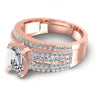 Princess and Round and Emerald Diamonds 1.60CT Engagement Ring in 18KT Rose Gold