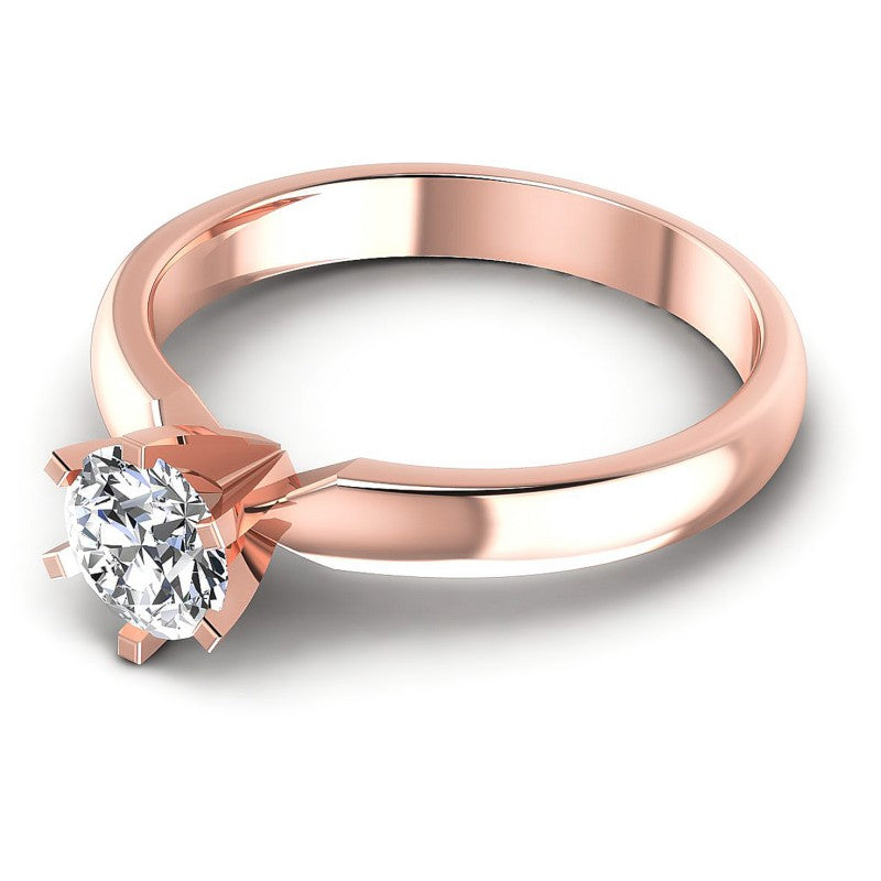 Round Diamonds 0.35CT Solitaire Ring in 18KT Rose Gold