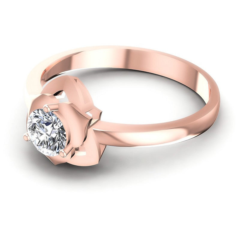 Round Diamonds 0.35CT Solitaire Ring in 18KT Rose Gold