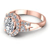 Round and Oval Diamonds 0.90CT Halo Ring in 18KT Rose Gold