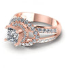 Princess and Round Diamonds 1.25CT Engagement Ring in 18KT Rose Gold