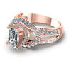 Round and Emerald Diamonds 1.25CT Engagement Ring in 18KT Rose Gold