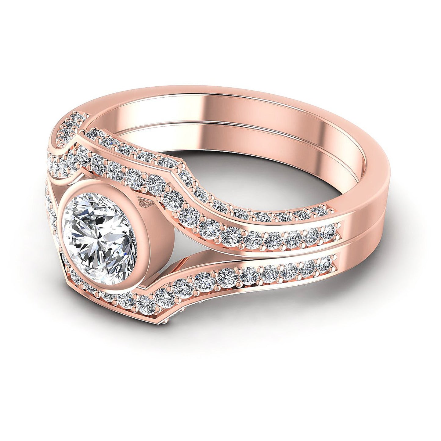 1.20CT Round And Triangle  Cut Diamonds Engagement Rings