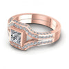 Princess and Triangle and Round Diamonds 1.15CT Engagement Ring in 18KT Rose Gold