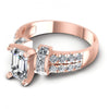 Princess and Round and Emerald Diamonds 1.45CT Engagement Ring in 18KT Rose Gold