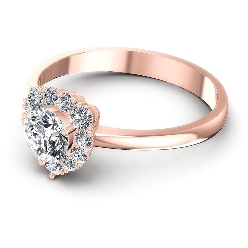 Round Diamonds 0.65CT Halo Ring in 18KT Rose Gold