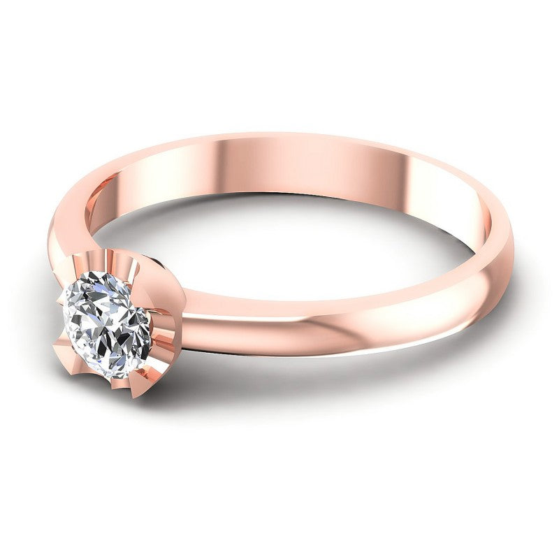 Round Diamonds 0.35CT Solitaire Ring in 18KT Rose Gold