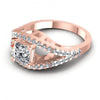 Princess and Round Diamonds 1.05CT Engagement Ring in 18KT Rose Gold