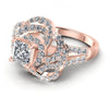 Princess and Round Diamonds 1.30CT Engagement Ring in 18KT Rose Gold