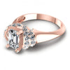 Round and Emerald Diamonds 0.95CT Engagement Ring in 18KT Rose Gold