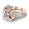Round and Emerald Diamonds 1.40CT Engagement Ring in 18KT Rose Gold