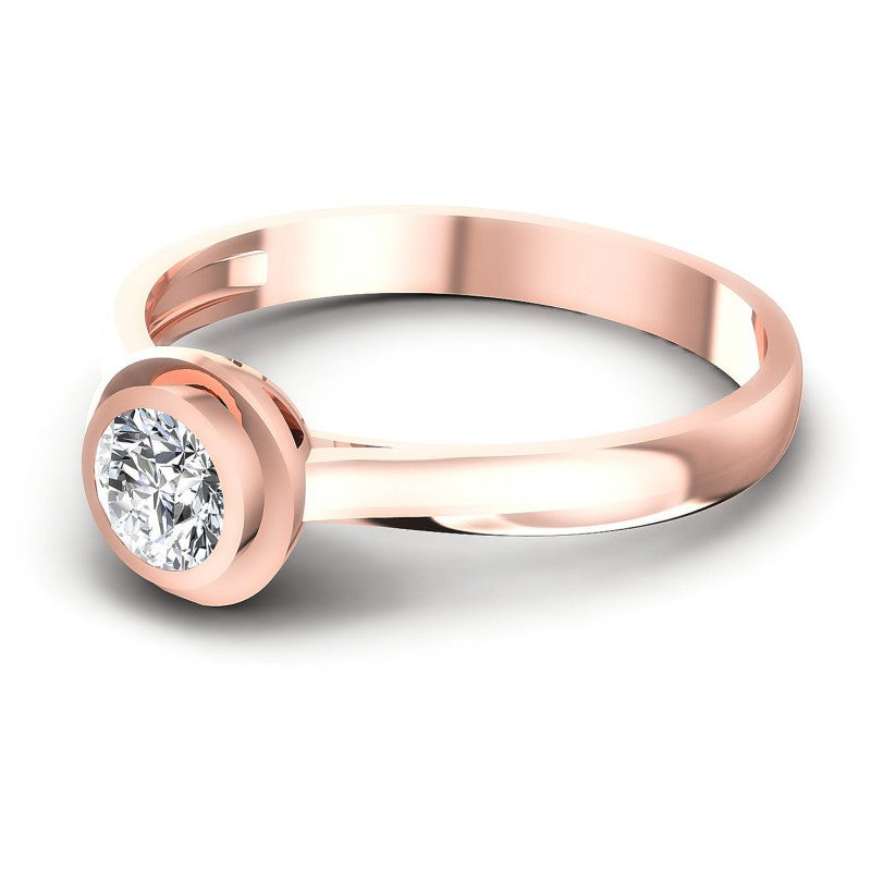 Round Diamonds 0.35CT Solitaire Ring in 18KT Rose Gold
