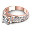Princess and Round Diamonds 1.35CT Engagement Ring in 18KT Rose Gold