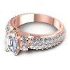 Round and Emerald Diamonds 1.35CT Engagement Ring in 18KT Rose Gold