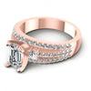 Round and Emerald Diamonds 0.95CT Engagement Ring in 18KT Rose Gold