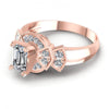 Round and Emerald Diamonds 0.75CT Engagement Ring in 18KT Rose Gold
