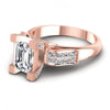 Round and Emerald Diamonds 0.85CT Engagement Ring in 18KT Rose Gold