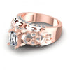 Round and Emerald Diamonds 1.10CT Engagement Ring in 18KT Rose Gold