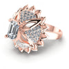 Round and Emerald Diamonds 1.15CT Engagement Ring in 18KT Rose Gold