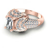 Round and Emerald Diamonds 1.30CT Engagement Ring in 18KT Rose Gold