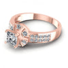 Princess and Round Diamonds 0.70CT Engagement Ring in 18KT Rose Gold